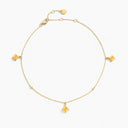 Belle Vante Cleo Charm Anklet Yellow Gold Gemstone