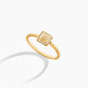 Belle Vante Cleo Lotus Full Diamond Pavé Ring Yellow Gold Diamond