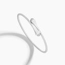 Belle Vante White Gold Slim Slip-On Bracelet with Diamond Pyramids