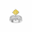 Belle Vante Éclat Floral Solitaire Ring Platinum Yellow Diamond 3cts