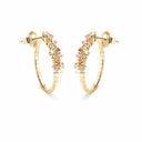 Belle Vante Yellow Gold and Brown Diamond Sapphire and Opal Earrings