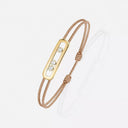 Care(s) Beige Cord Bracelet Yellow Gold Diamond 0.09ct