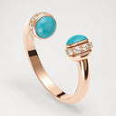 Belle Vante Medium Rose Gold Turquoise Diamond Open Ring