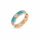 Belle Vante Love in Verona Ring in 18kt Yellow Gold with Turquoise Ceramic Enamel and Diamonds