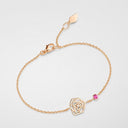 Belle Vante Medium Rose Gold Pink Sapphire Diamond Chain Bracelet