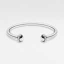 Belle Vante Medium White Gold Diamond Open Bangle Bracelet