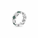 Belle Vante Love in Verona Ring in 18kt White Gold with Diamonds and Emeralds