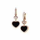Happy Hearts Earrings Belle Vante Ethical Rose Gold Diamonds Onyx