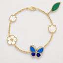Belle Vante Lucky Spring Butterfly Bracelet with Agate Lapis Lazuli and Mother of Pearl