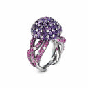 Belle Vante Jellyfish Ring in 18kt Burnished Gold with Amethyst Pink Sapphires and Diamonds