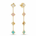 Belle Vante Venetian Princess Earrings in 18kt Gold with Colored Stones