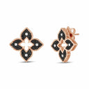 Belle Vante Venetian Princess Earrings in 18kt Gold with Black and White Diamonds