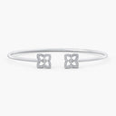 Belle Vante Lotus Diamond Open Bangle in White Gold