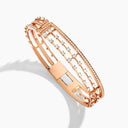 Belle Vante Rose Gold Diamond Open Hinged Statement Bracelet