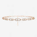 Move Link Pavé Diamond Choker Necklace Pink Gold 1.70ct