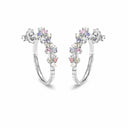 Belle Vante White Gold Diamond Sapphire and Opal Earrings 0.77 Carats