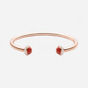 Belle Vante Medium Rose Gold Carnelian Diamond Open Bangle Bracelet