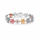 Belle Vante White Yellow and Pink Gold Bracelet with Tourmalines Aquamarine Citrine Quartz and Diamonds