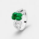 Belle Vante Aladdin Solitaire Ring in Platinum with Emerald and Diamond