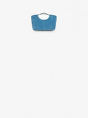 Belle Vante Shopping Bag Suede Calfskin & Gold-Tone Metal Blue