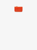 Belle Vante Flap Bag Braided Raffia & Gold-Tone Metal Orange