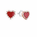 Belle Vante Pink and White Gold Earrings with Carnelian and Diamonds