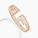 Belle Vante Rose Gold Diamond Crown Hinged Bracelet