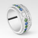 Belle Vante Large White Gold Tsavorite Sapphire Diamond Ring