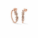 Belle Vante Pink Gold Earrings with White and Brown Diamonds
