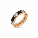 Belle Vante Love in Verona Ring in 18k Yellow Gold with Black Ceramic Enamel and Diamonds