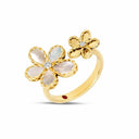 Belle Vante Jasmine Ring in 18kt Gold with Diamonds and Mother of Pearl