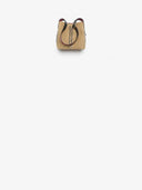 Belle Vante Bucket Bag Suede Calfskin & Gold-Tone Metal Dark Beige & Black