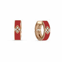 Belle Vante Love in Verona Earrings in 18kt Gold with Coral Ceramic Enamel and Diamonds