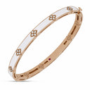 Belle Vante Love in Verona Bangle with White Ceramic Enamel and Diamonds