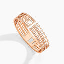 Belle Vante Rose Gold Diamond Statement Hinged Bracelet