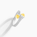 Belle Vante Cleo Diamond Slim Ring White Gold Stone