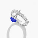 Belle Vante Cleo Charm Diamond Ring White Gold Lapis Lazuli