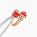Belle Vante Cleo Rev Slim Diamond Ring Rose Gold Stone