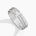 Belle Vante White Gold Diamond Statement Hinged Bracelet