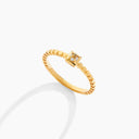 Belle Vante Cleo Lotus Full Diamond Ring Yellow Gold Diamond