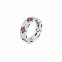 Belle Vante Love in Verona Ring in 18kt White Gold with Diamonds and Rubies