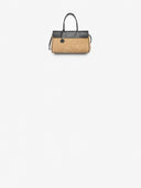 Belle Vante Maxi Shopping Bag Suede Calfskin & Gold-Tone Metal Dark Beige & Black