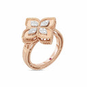 Belle Vante Princess Flower Ring in 18kt Rose Gold with Diamonds