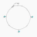 Belle Vante Cleo Charm Anklet White Gold Sea Blue Chalcedony