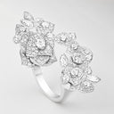 Belle Vante Medium White Gold Diamond Rose Ring