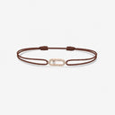 Move Uno Pavé Diamond Cord Bracelet Chocolate Cord Pink Gold 0.06ct