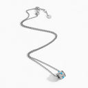 Belle Vante LIFE Diamond Spinning Pendant Necklace White Gold Turquoise Green Agate