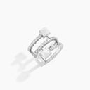 Belle Vante Lotus Twist Ear Cuff White Gold White Agate