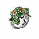 Belle Vante Lizard Ring in 18k Black Gold with Green Garnet, Brown Diamonds and Yellow Sapphires
