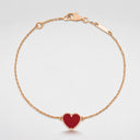 Belle Vante Sweet Hearts Bracelet in 18K Rose Gold with Carnelian
